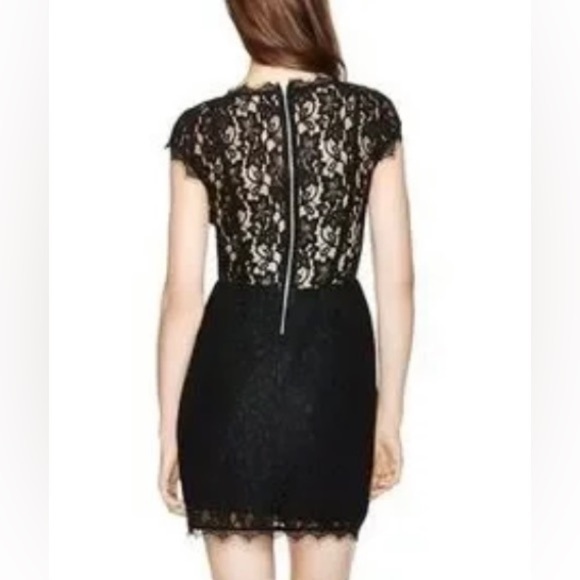 Babaton Aritzia Tobias Black Eyelash Lace V-Neck Sheath Mini Dress Size 4‎ - Picture 6 of 15